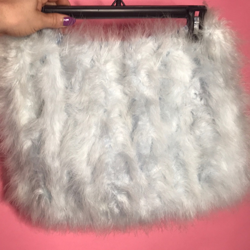 Blue feather skirt